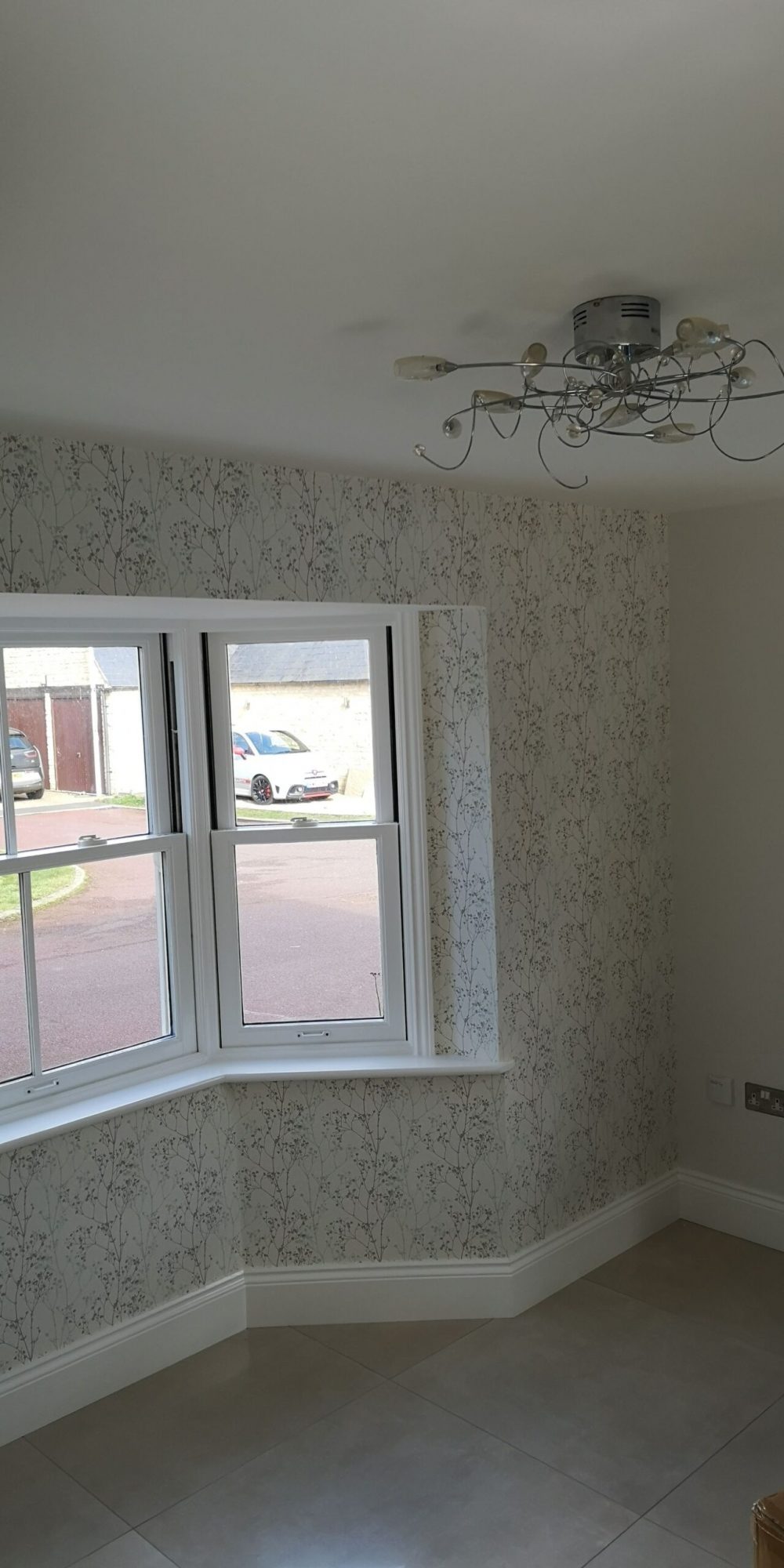 wallpapered wall